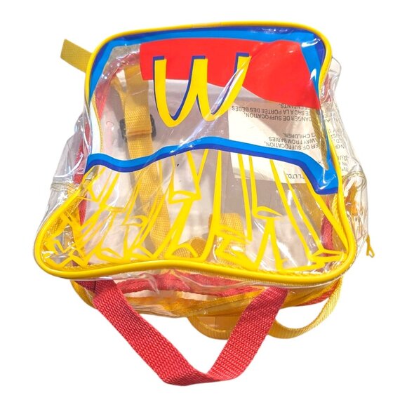 McDonald’s Backpack French Fries Small Clear Plastic Play Food Yellow Red Trim - Picture 7 of 8